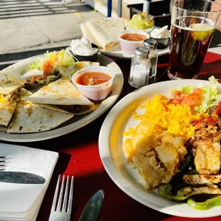 Quesadilla and fajita