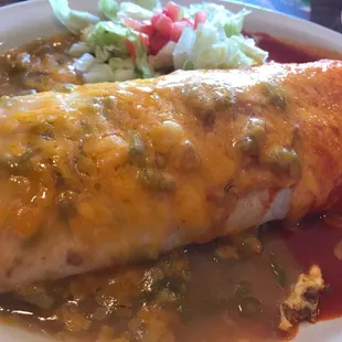 Breakfast burrito with chorizo