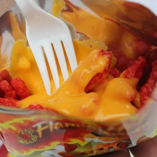 Hot Cheetos with cheese