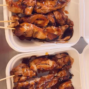 Chicken teriyaki skewers $2 each