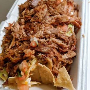 Carnitas nachos- meat was good but everything else was soggy   IG: veryhangrymary
