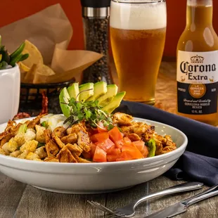 House Salad Fresh romaine, tomato, cucumber, hardboiled egg, and chicken