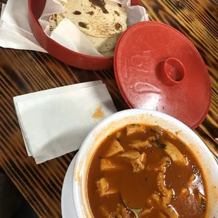 Menudo and homemade tortillas