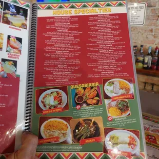 Menu House Specialties