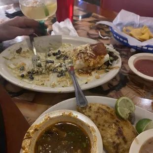 Birria tacos, burrito, margarita