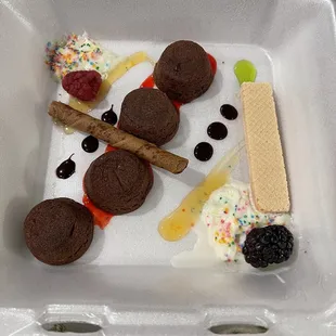 "Brownie Bites"  Cherry, lime and bourbon glaze.