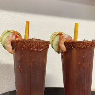 two glasses of bloody drink