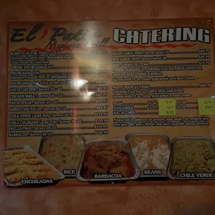 Catering menu