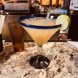 a margarita in a martini glass