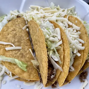 4 beef tacos for $5 on Tuesday. Dine in or carry out. They also give you chips and salsa with your to-go order.