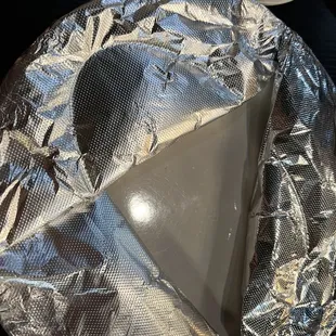 Fish tacos wrapped in foil