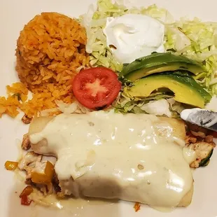 Chicken avocado enchiladas