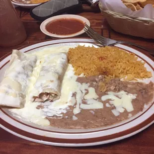 Chicken Enchiladas with sour cream sauce