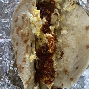 a breakfast burrito