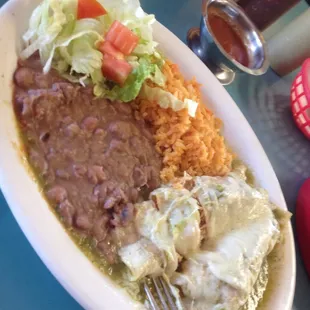 The green enchiladas where very good; taste like moms