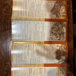 Lunch menu