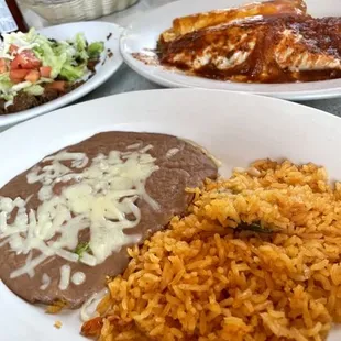 a plate of mexican food on a table
