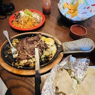 two plates of food on a table