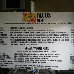 Veggie/Vegan options!