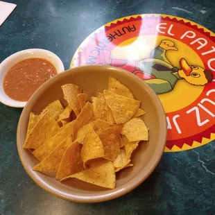 Complimentary chips and salsa