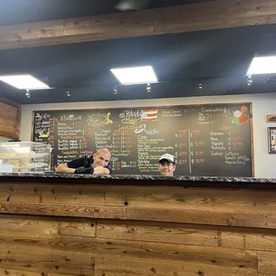 They have a big blackboard with the menu. The guy was very friendly and fun to visit this place. My kind of hang out