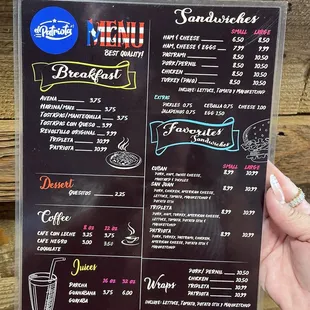Full menu