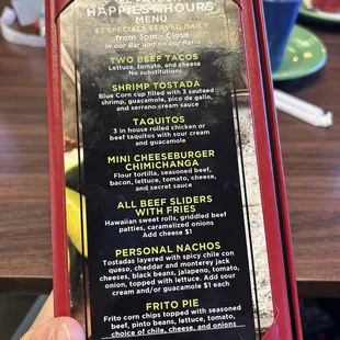 Happy Hour Menu