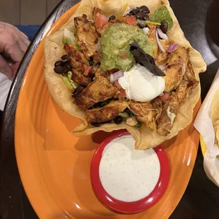 The chicken salad