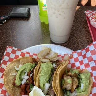 Al pastor, Birria &amp; Shrimp Tacos