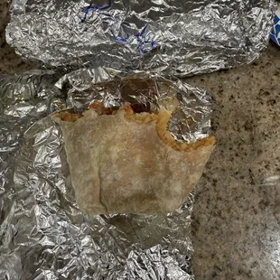 Chorizo, beans, rice, and cheese burrito. With little to no chorizo.