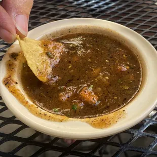 Flavorful complimentary salsa.