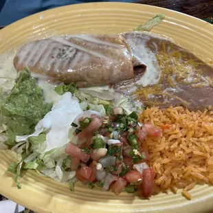 Beef Chimichanga with Rice