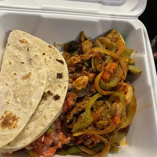 El Patron Fajitas with fresh made tortillas!