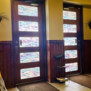Stained glass doors