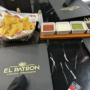 The chips and salsas