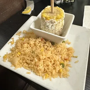 Rice and Mexican corn for my sides