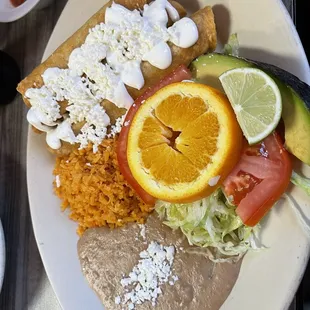 No. 14, Chicken Flautas combo meal.