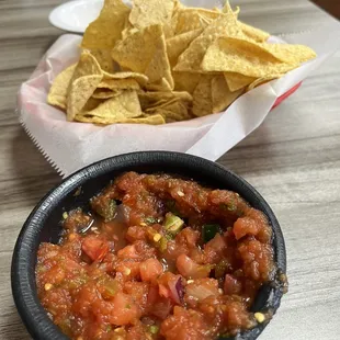 Chips and salsa with pico de gallo