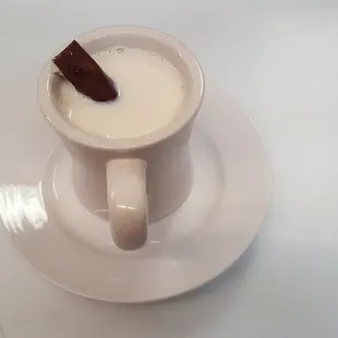 Arroz con Leche (Rice pudding) as hot beverage.