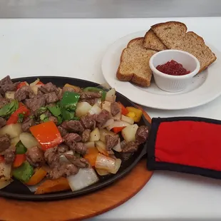 Beef Hash and two eggs