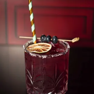 a drink with a straw