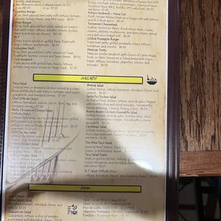 a menu on a table in a restaurant