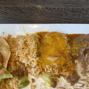 4. Taco, Enchilada, and Bean Tostada Dinner Combo