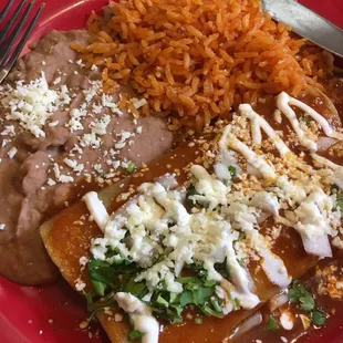 Beef enchiladas, lunch special