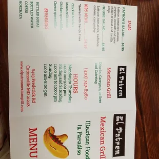 Front menu