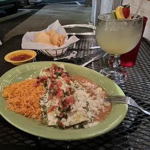 Nice Macho Burrito and big Margarita on the patio