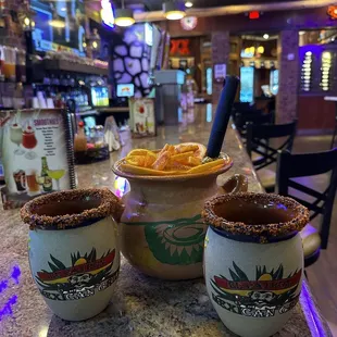 El cantarote ! Great for two people  refreshing made with fresh squeezed lime , orange and grapefruit juice  and tequila !