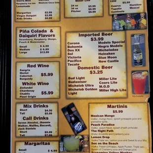 the menu