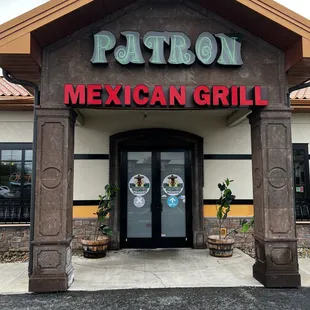 the front of the restaurant