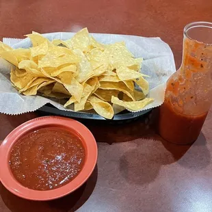 Chips and salsa (with a slight oregano flavor)